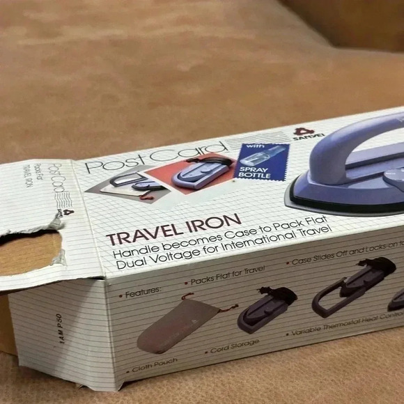 Vintage Post Card Travel Iron In Box Working Condition - Picture 2 of 5